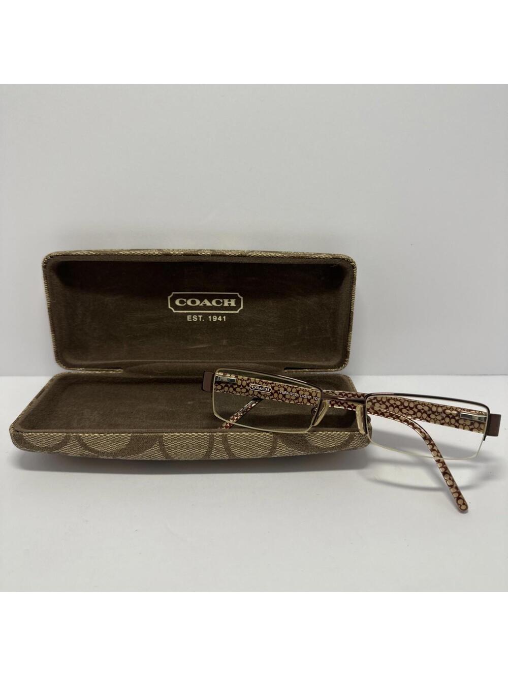 Coach Vera 232 Light Tortoise Eyeglasses Frames Only 48[]18 Half Rim + Case